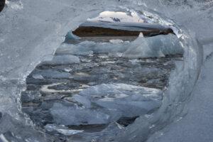 Photo looking through an iceberg in Iceland Phyllis Russell Photography